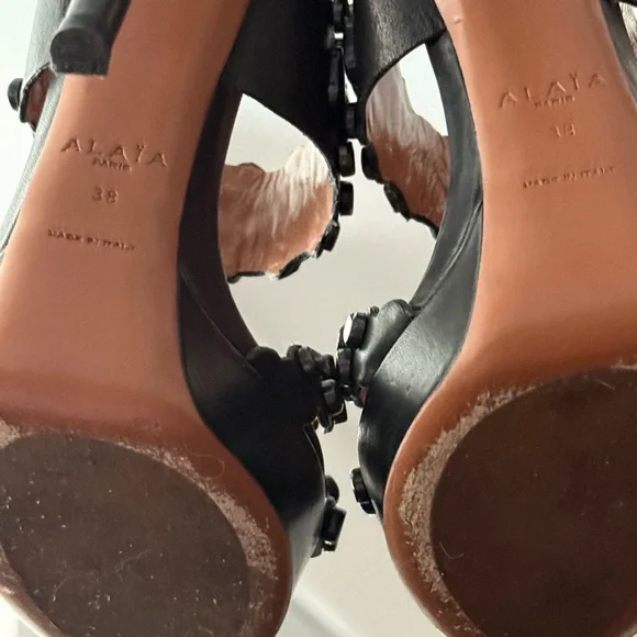 Alaia Khaite Studded Leather Sandals - Picture 8 of 10